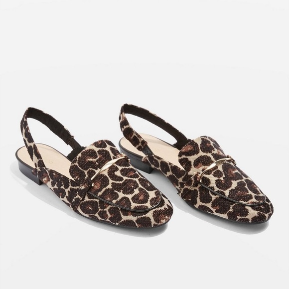 topshop leopard slingback